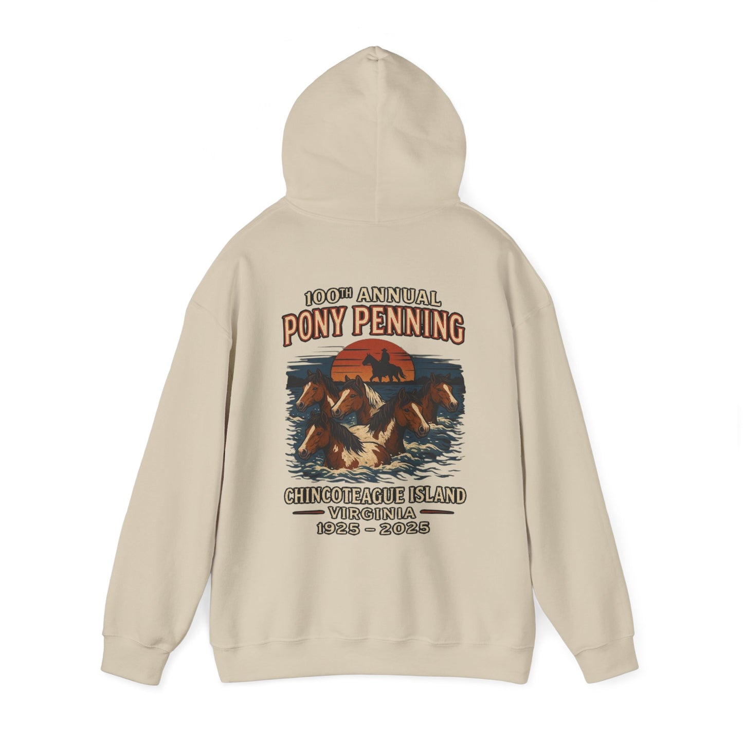 CI100 2025 100th Annual Pony Penning Back Hoodie