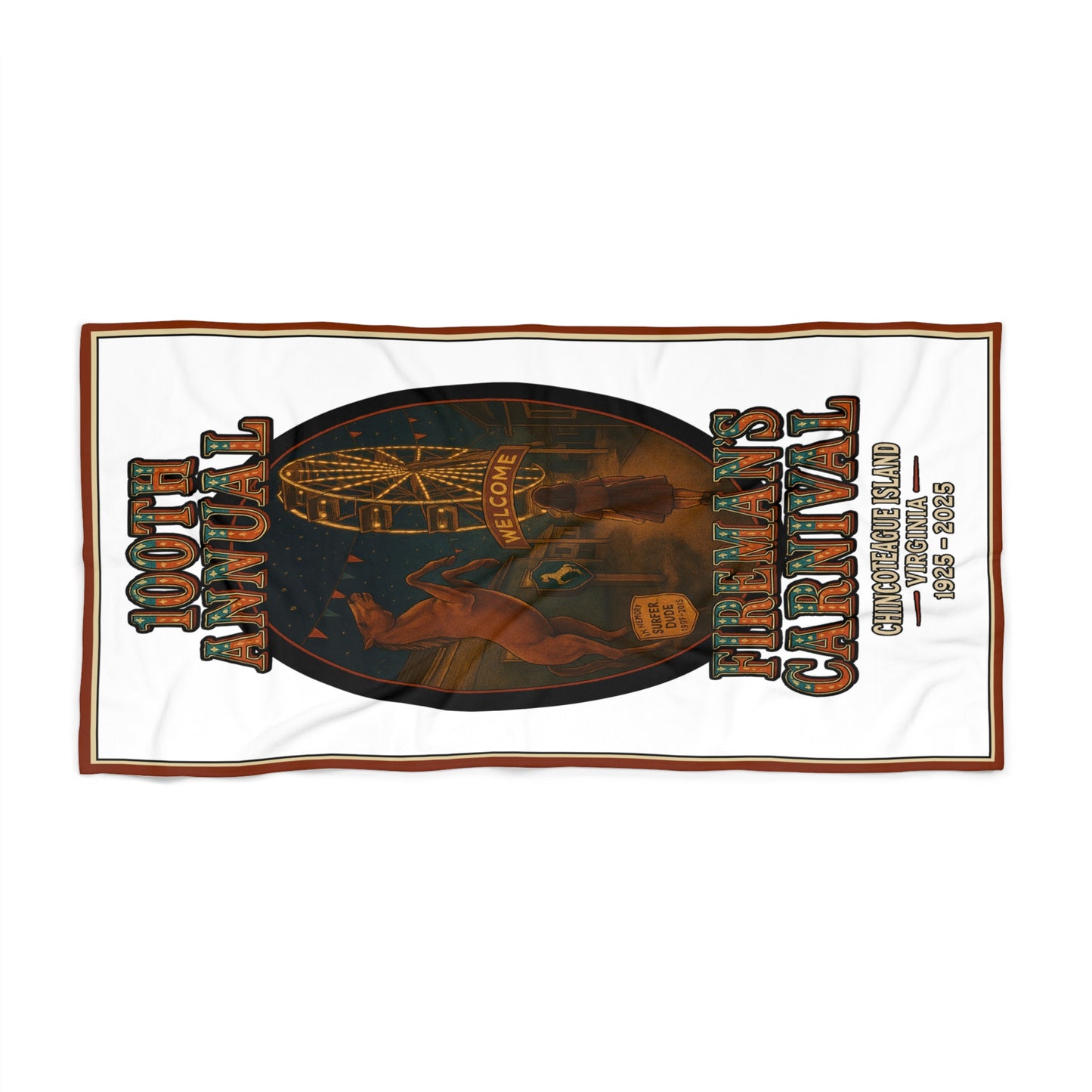 CI100 100th Annual Fireman's Carnival Beach Towel