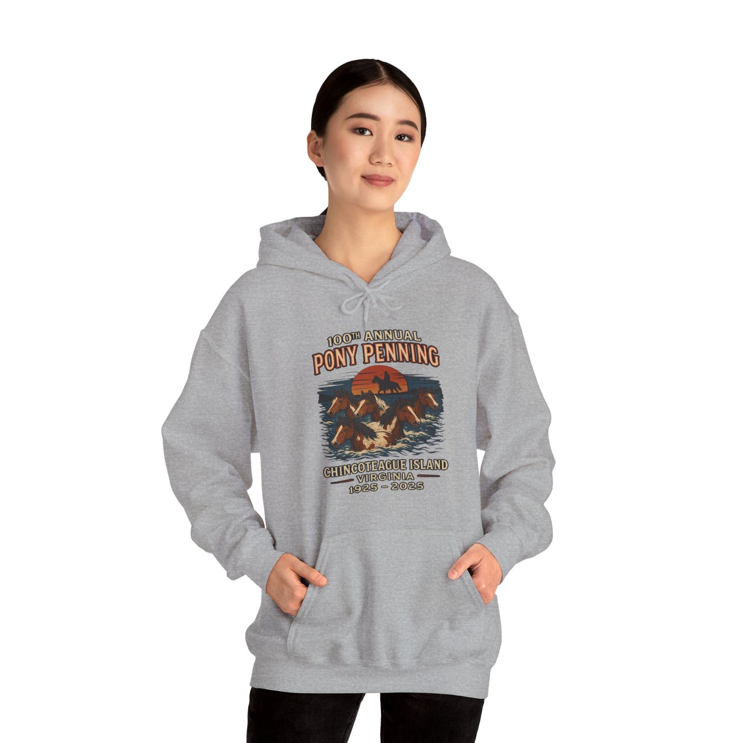 CI100 2025 100th Annual Pony Penning Front Hoodie