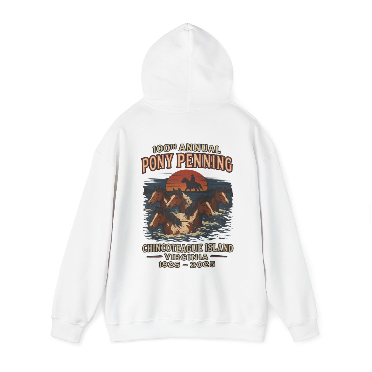 CI100 2025 100th Annual Pony Penning Back Hoodie