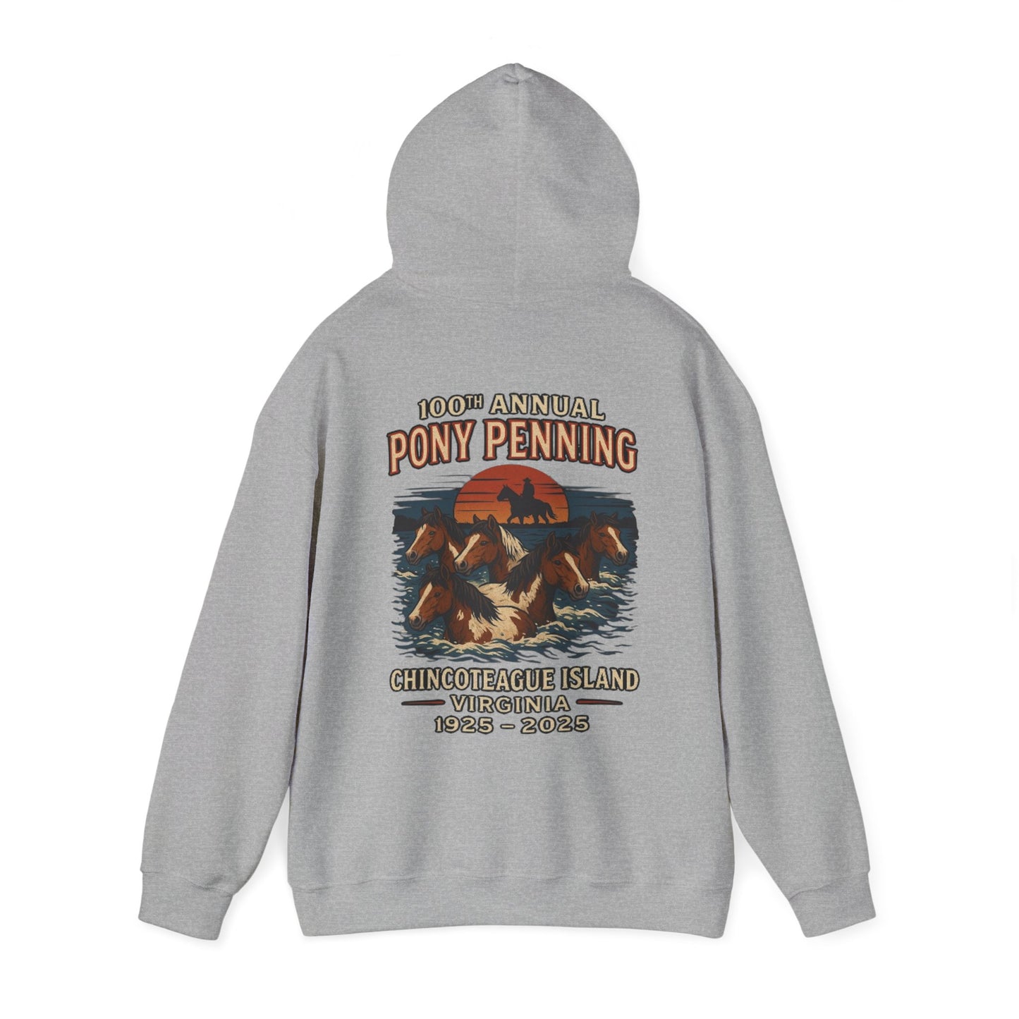 CI100 2025 100th Annual Pony Penning Back Hoodie