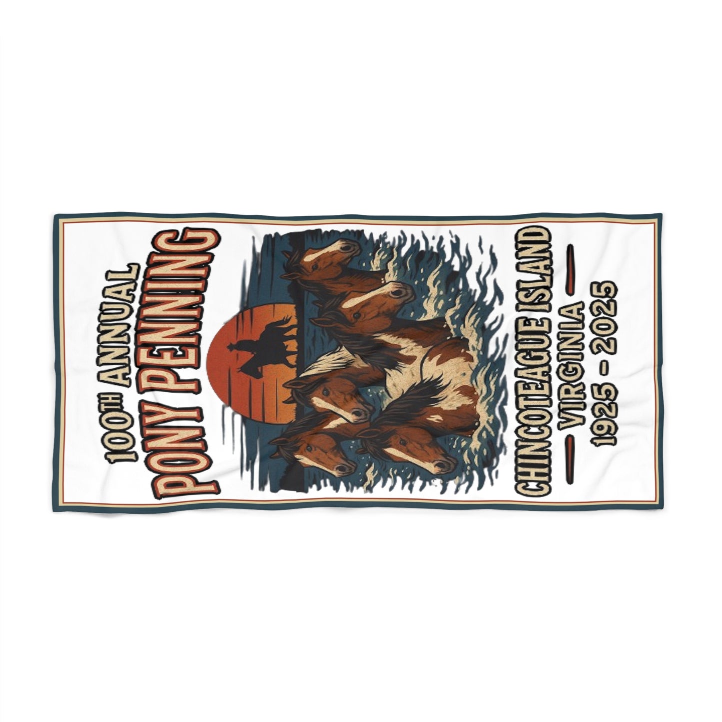 CI100 100th Annual Pony Penning Beach Towel