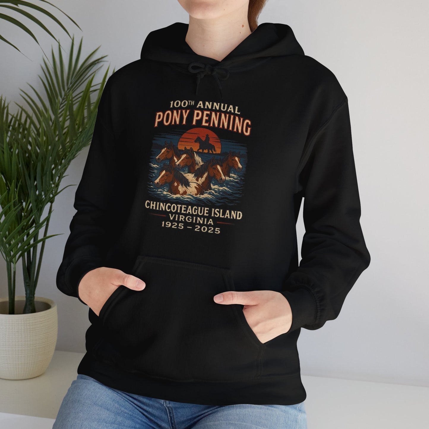 CI100 2025 100th Annual Pony Penning Front Hoodie