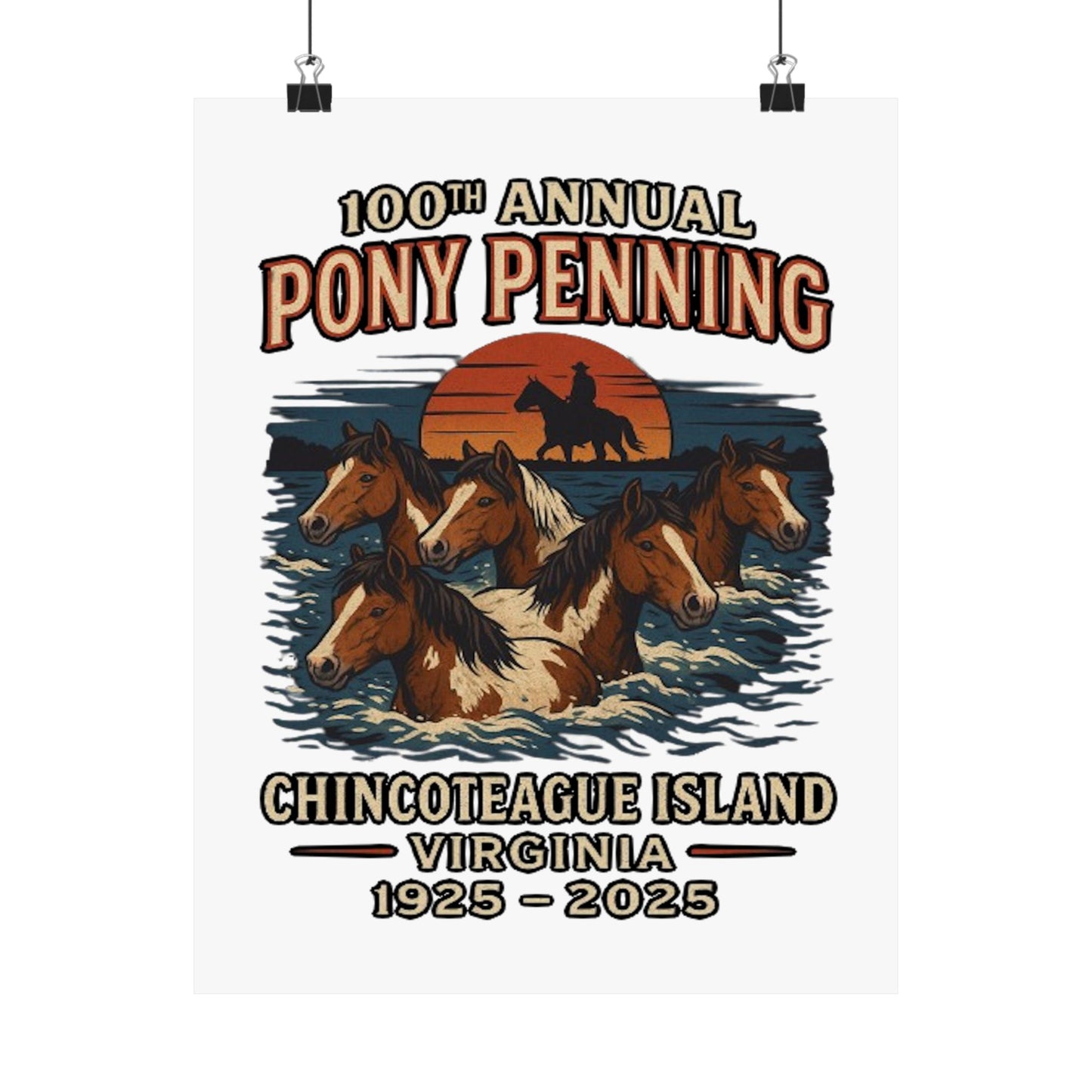 CI100 100th Annual Pony Penning Poster