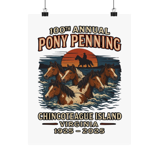 CI100 100th Annual Pony Penning Poster