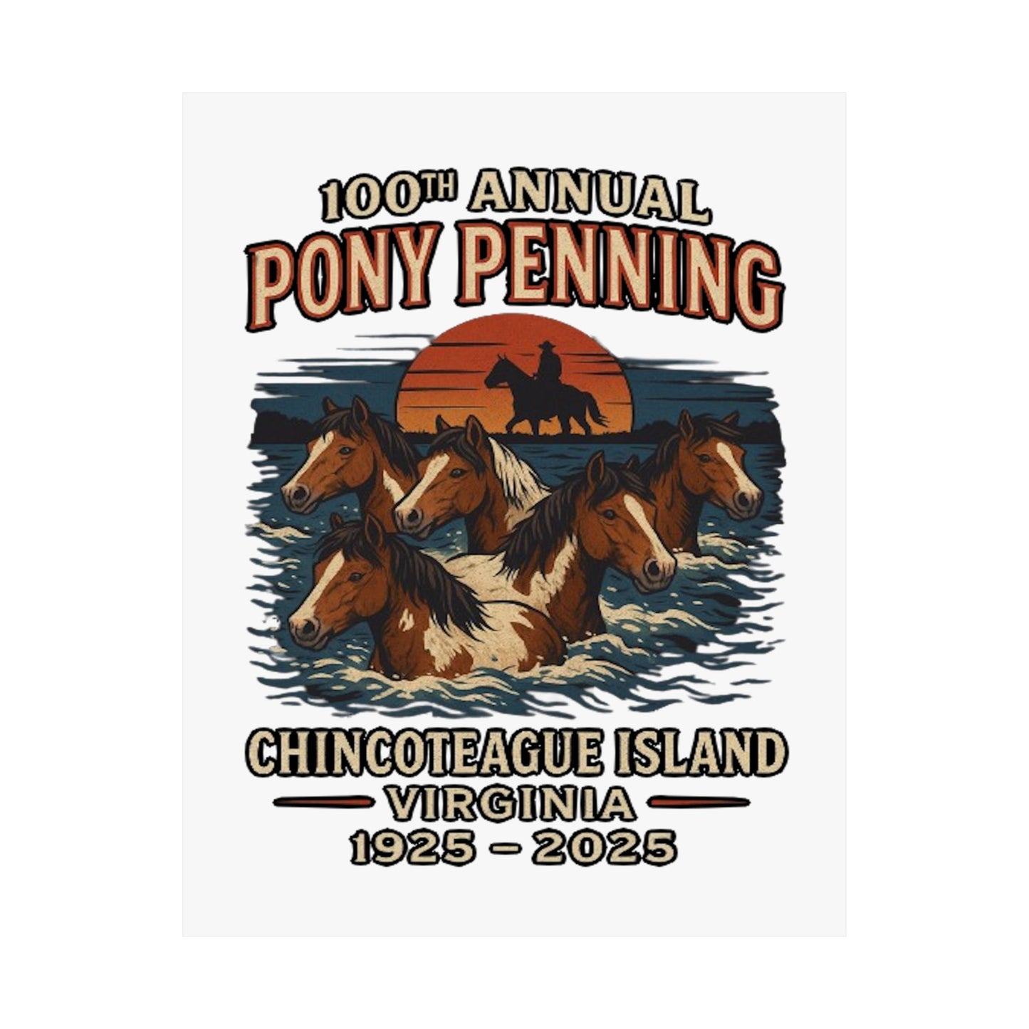 CI100 100th Annual Pony Penning Poster