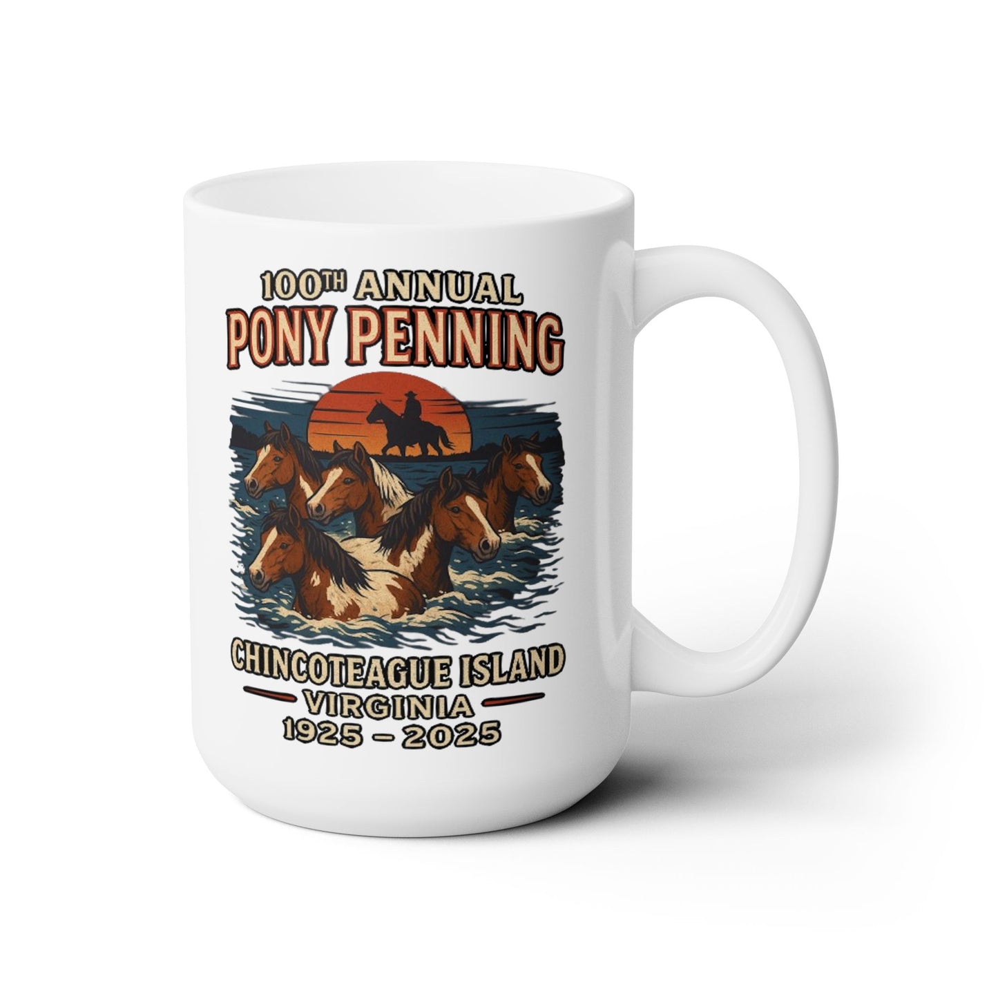CI100 100th Annual Pony Penning Ceramic Mug 15oz White