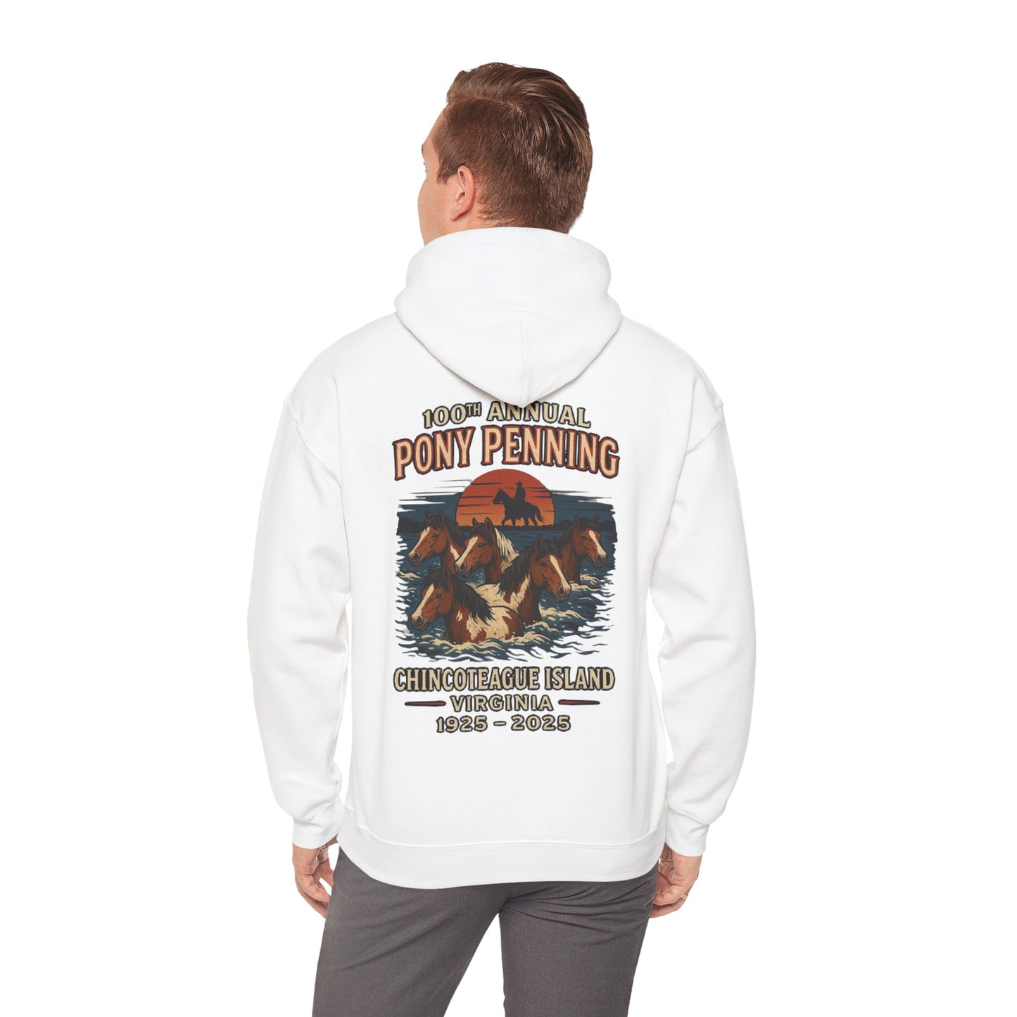 CI100 2025 100th Annual Pony Penning Back Hoodie