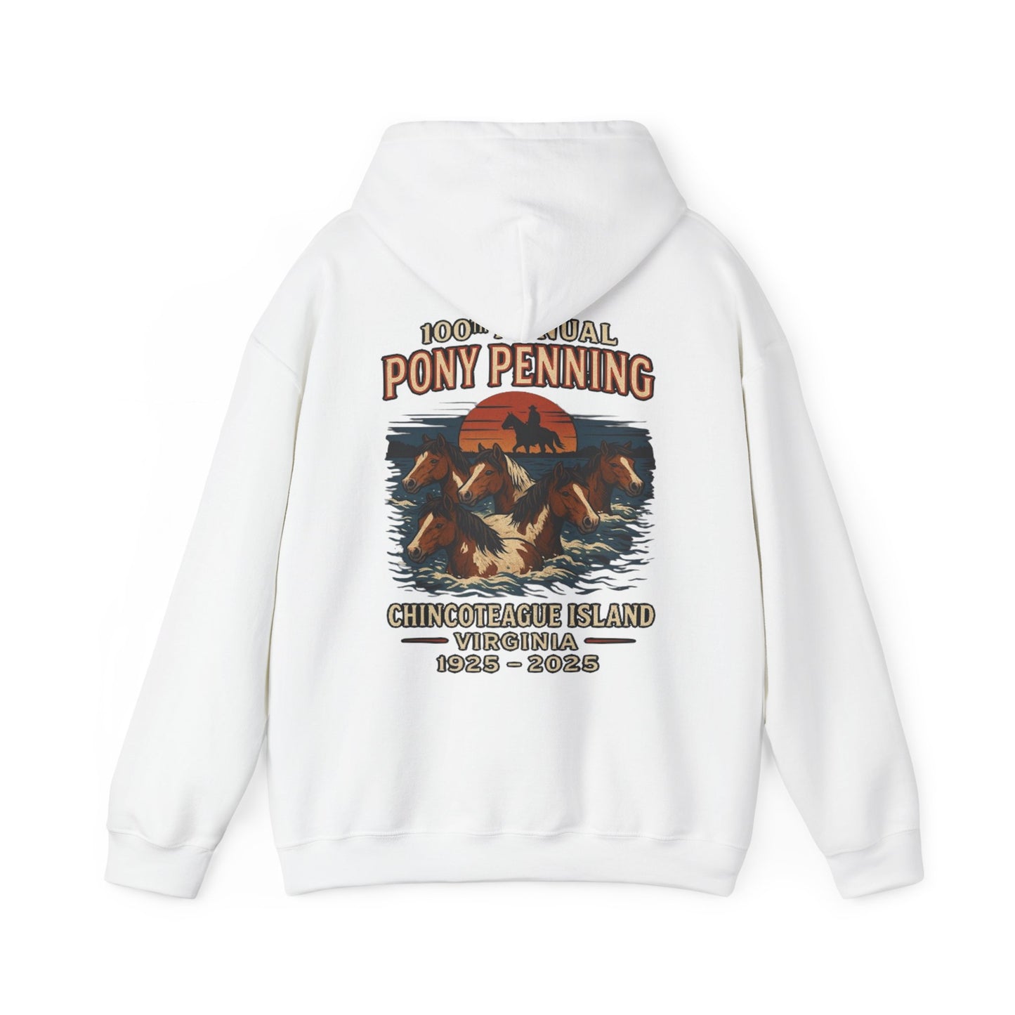 CI100 2025 100th Annual Pony Penning Back Hoodie