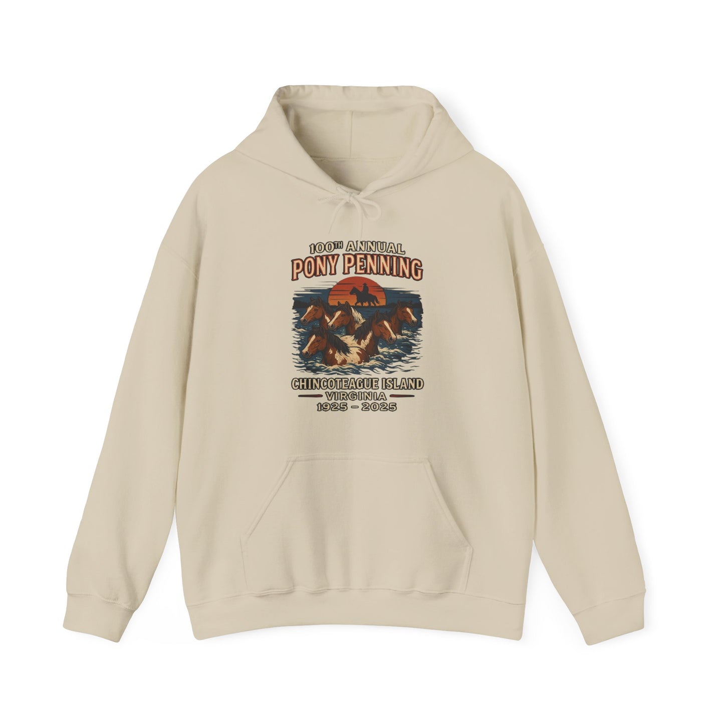 CI100 2025 100th Annual Pony Penning Front Hoodie