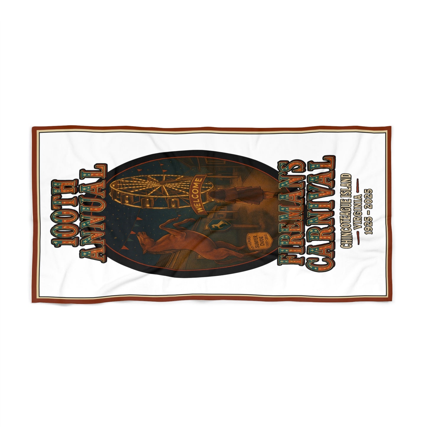 CI100 100th Annual Fireman's Carnival Beach Towel