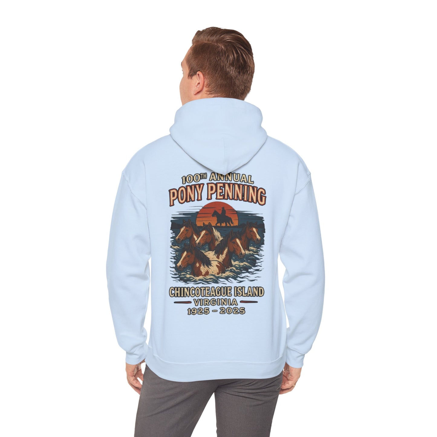 CI100 2025 100th Annual Pony Penning Back Hoodie