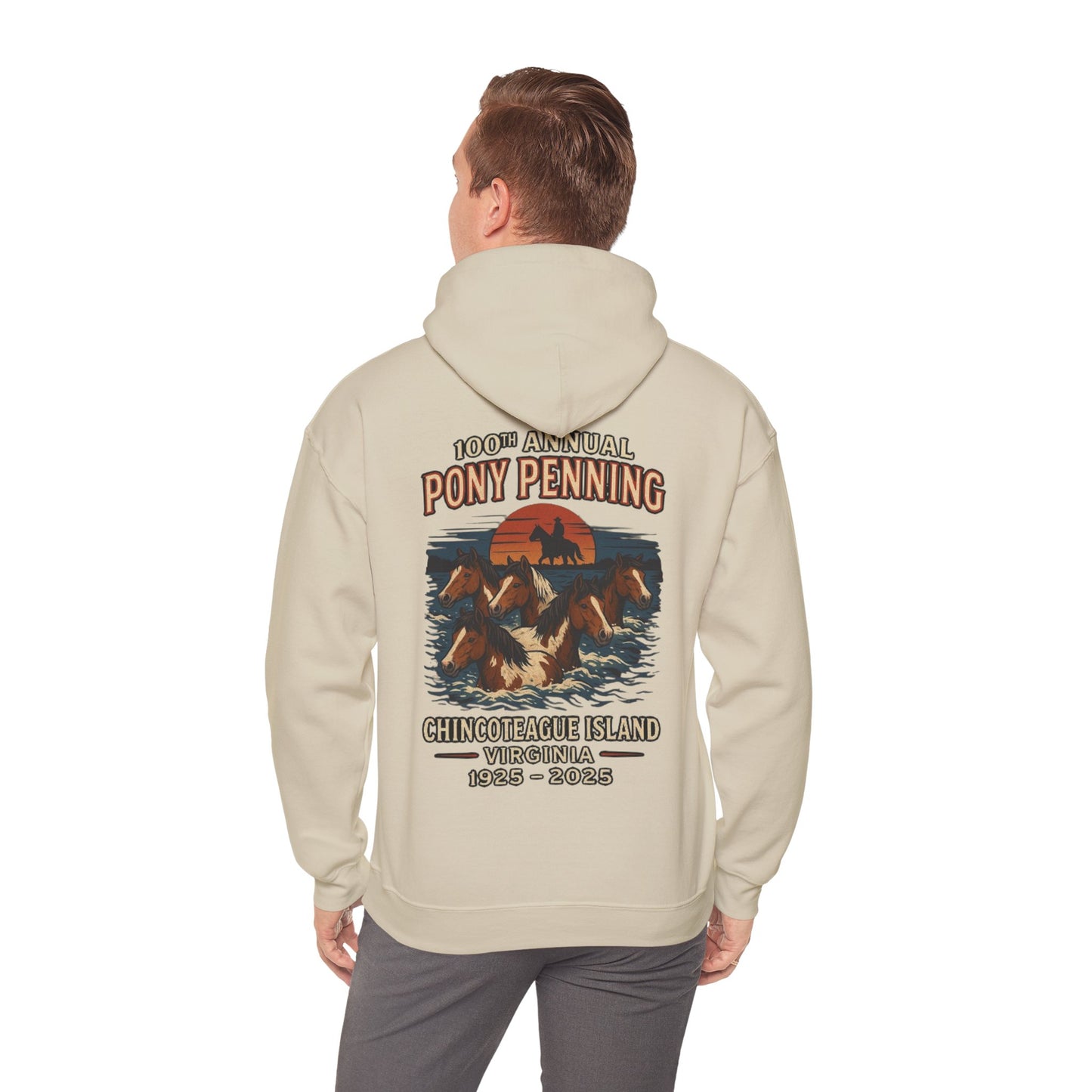 CI100 2025 100th Annual Pony Penning Back Hoodie