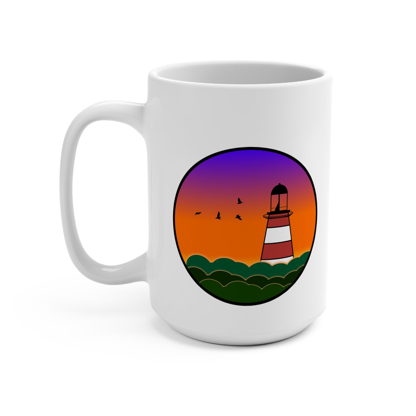 CI100 Lighthouse Sunset Ceramic Mug 15oz