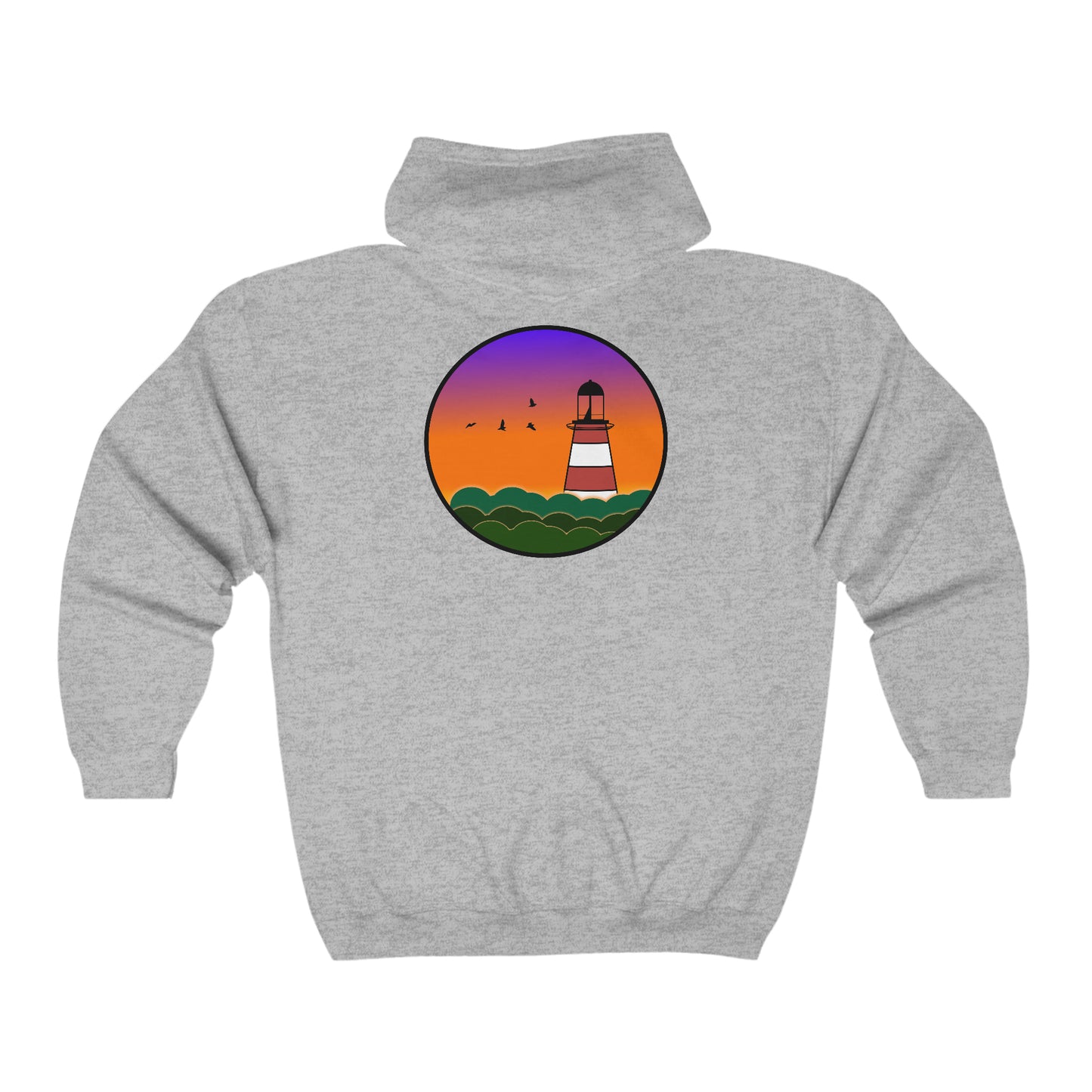 CI100 Lighthouse Sunset Heavy Blend™ Full Zip Hooded Sweatshirt