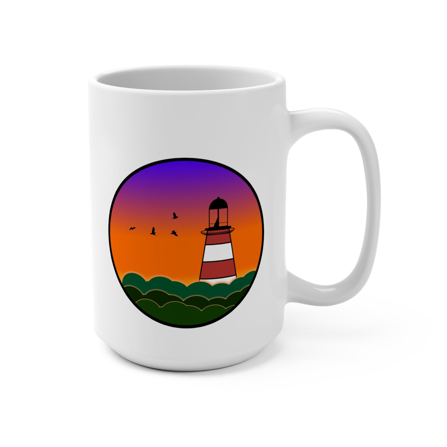 CI100 Lighthouse Sunset Ceramic Mug 15oz