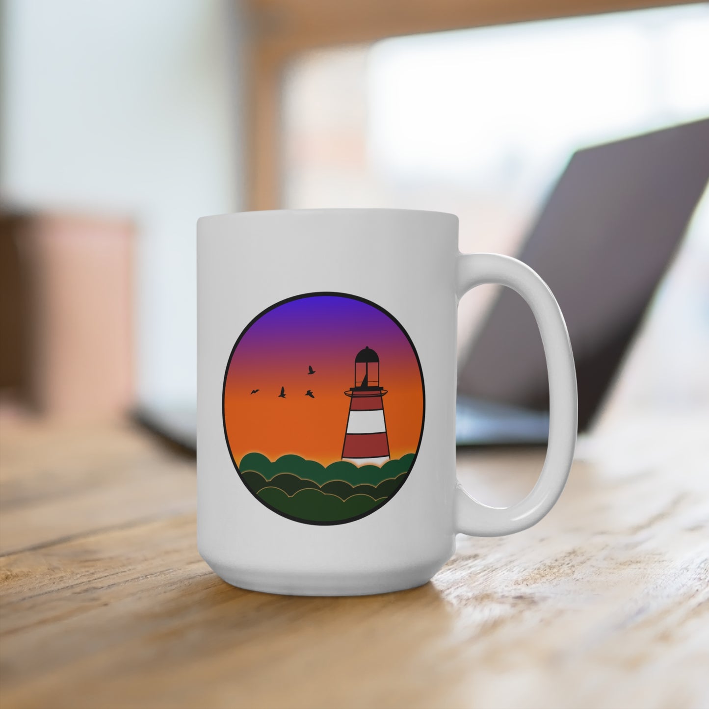 CI100 Lighthouse Sunset Ceramic Mug 15oz