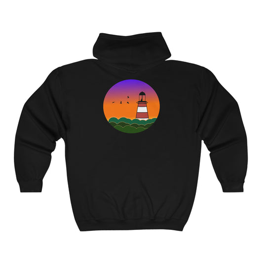 CI100 Lighthouse Sunset Heavy Blend™ Full Zip Hooded Sweatshirt